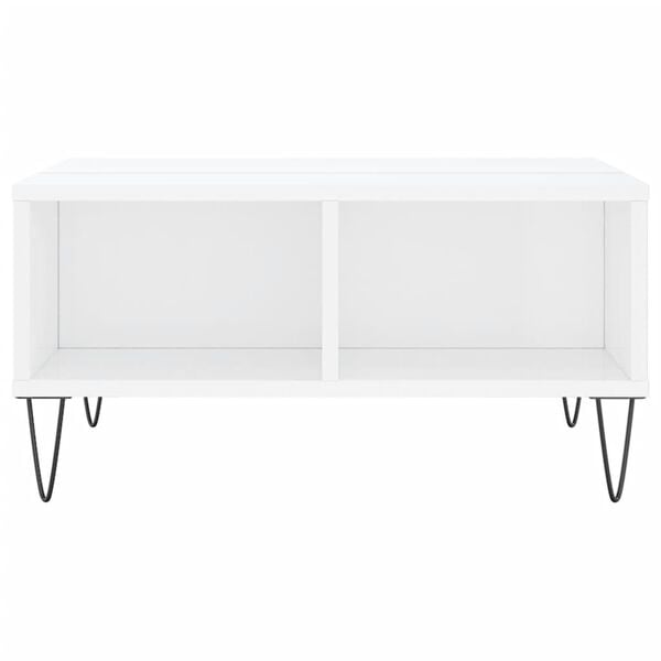 vidaXL Coffee Table High Gloss White 60x60x30 cm Engineered Wood