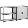 vidaXL Kitchen Storage Set with Shelf with Storage 2 pcs Silver Steel