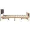 vidaXL Bed frame Brown and dark grey 120 x 190 cm Solid pine wood