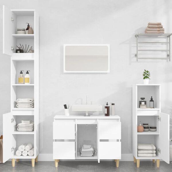 vidaXL Sink Cabinet White 80x33x60 cm Engineered Wood