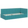 vidaXL Corner Bed Frame with Headboard Turquoise 90 cm x 200 cm Velvet