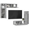 vidaXL 4 Piece TV Cabinet Set Concrete Grey Engineered Wood