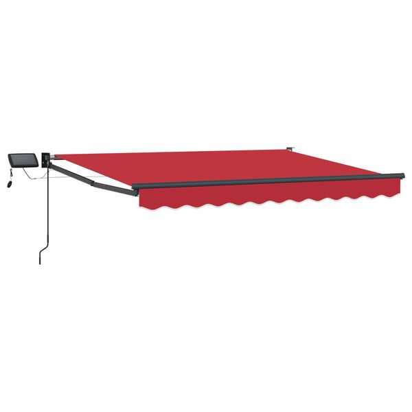 vidaXL Manual Retractable Awning with LEDs Red 3.5 x 2 m