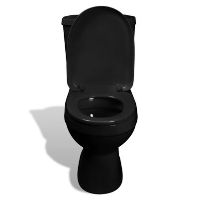 vidaXL Toilet With Cistern Black