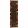 vidaXL Runner Rug FLORNES Woven Brown Leaves 67 x 350 cm PP 7 mm