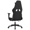 vidaXL Massage Gaming Chair with Footrest Black and Taupe Fabric