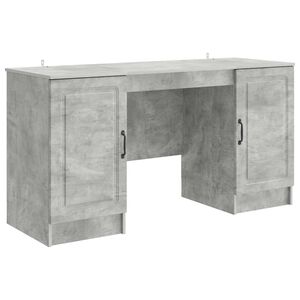 vidaXL Desk Concrete Grey 142.5 x 50 x 75 cm Engineered Wood