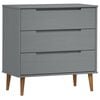 vidaXL Drawer Cabinet MOLDE Grey 80x40x80 cm Solid Wood Pine