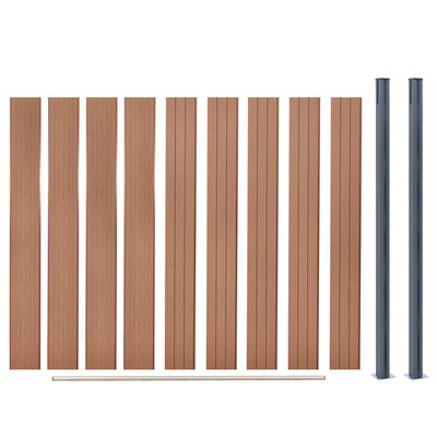 vidaXL Fence Panel Set Brown 180x186 cm WPC