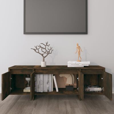 vidaXL TV Cabinet Smoked Oak 120x30x40.5 cm Engineered Wood