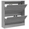 vidaXL Shoe Cabinet Grey Sonoma 80x21x87.5 cm Engineered Wood