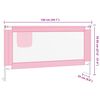 vidaXL Toddler Safety Bed Rail Pink 150x25 cm Fabric