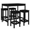 vidaXL 5 Piece Garden Bar Set Black Solid Wood Pine