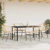 vidaXL 5 Piece Garden Dining Set Brown Poly Rattan Glass