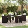 vidaXL Garden Dining Set 5 pcs Brown Poly Rattan