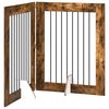 vidaXL Foldable Dog Gate with Stands 2 pcs Smoked Oak 160.5 cm