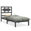 vidaXL Bed Frame without Mattress Grey 75x190 cm Solid Wood