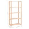 vidaXL 5-Tier Storage Racks 3 pcs 80x38x170 cm Solid Pinewood 250 kg
