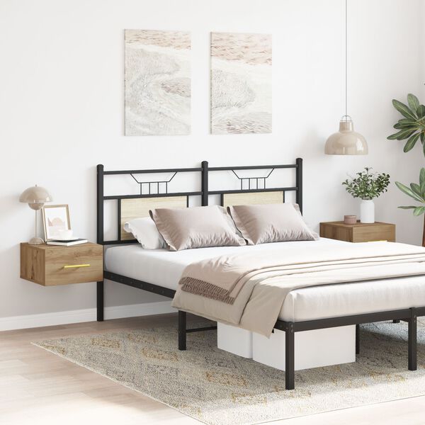 vidaXL Bedside Cabinet Wall-mounted 2 pcs Artisan Oak 35 x 35 x 20 cm