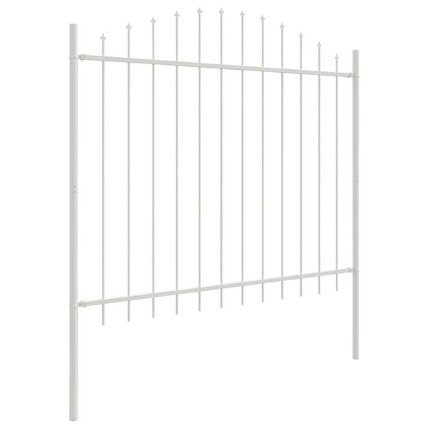 vidaXL Garden Fence 4 pcs White 170 x 165 cm Powder-Coated Steel