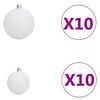 vidaXL Artificial Pre-lit Christmas Tree with Ball Set White 180 cm PVC