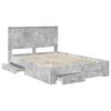 vidaXL Bed Frame Concrete Grey 140 x 200 cm Engineered Wood