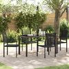vidaXL Garden Dining Set 5 pcs Black Powder-Coated Steel