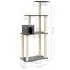 vidaXL Cat Tree with Sisal Scratching Posts Dark Grey 147 cm