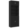 vidaXL Storage Cabinet Black 80x42.5x225 cm Engineered Wood