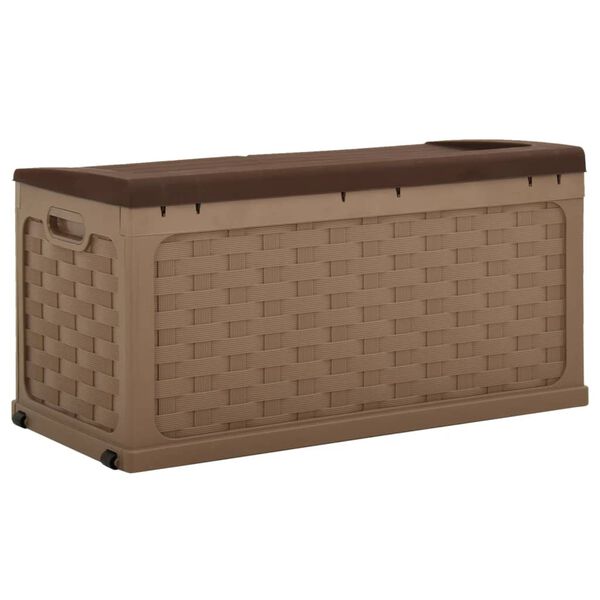 vidaXL Garden Storage Box 335 L Mocha-Chocolate PP Rattan