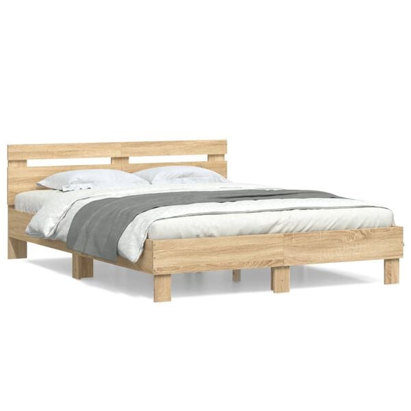 vidaXL Bed Frame without Mattress Sonoma Oak 140x190 cm