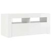 vidaXL TV Cabinet with LED Lights High Gloss White 90x35x40 cm