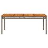 vidaXL Garden Table Grey 180x90x75 cm Poly Rattan Acacia Wood