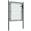 vidaXL Garden Gate Steel 100x75 cm Green