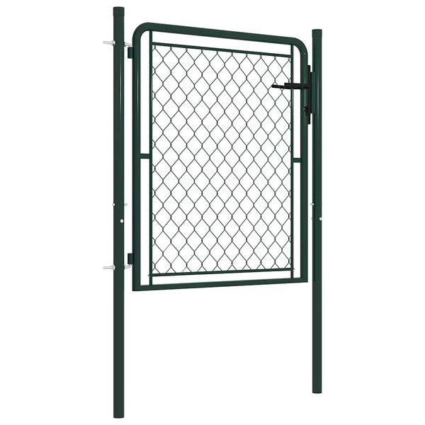 vidaXL Garden Gate Steel 100x75 cm Green