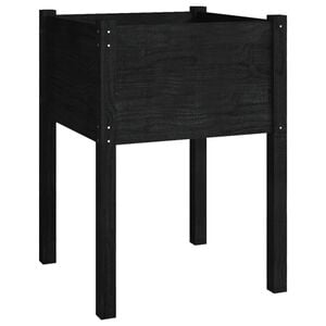 vidaXL Garden Planter Black 50x50x70 cm Solid Pinewood
