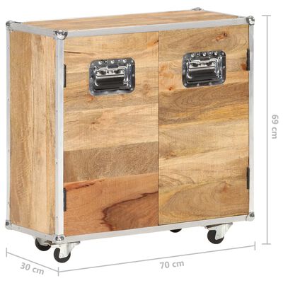 vidaXL Sideboard with 2 Doors 70x30x69 cm Solid Mango Wood