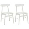 vidaXL Dining Chair 2 pcs Solid Rubber Wood White 43 x 44.5 x 77 cm
