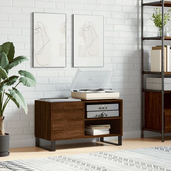 vidaXL Record Cabinet Brown Oak 85x38x48 cm Engineered Wood