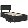 vidaXL Bed Frame with Headboard Black 100 x 200 cm Engineered Wood