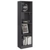 vidaXL 4-Tier Book Cabinet High Gloss Grey 40x24x142 cm Engineered Wood