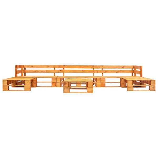 vidaXL 6 Piece Garden Pallet Lounge Set Wood Honey Brown