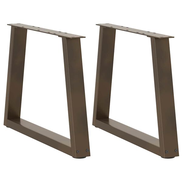 vidaXL Coffee Table Legs V-Shape 2 pcs Natural Steel 60x(42-43.3) cm Steel