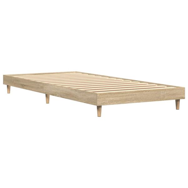 vidaXL Bed Frame without Mattress Sonoma Oak 90x190 cm Single Engineered Wood
