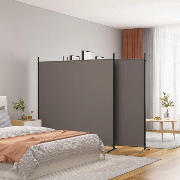 vidaXL 4-Panel Room Divider Anthracite 698x180 cm Fabric