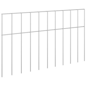 vidaXL Garden Fence Panel 12 pcs 50 x 30 cm Galvanised Steel Silver
