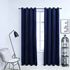 vidaXL Blackout Curtains with Rings 2 pcs Velvet Dark Blue 140x175 cm