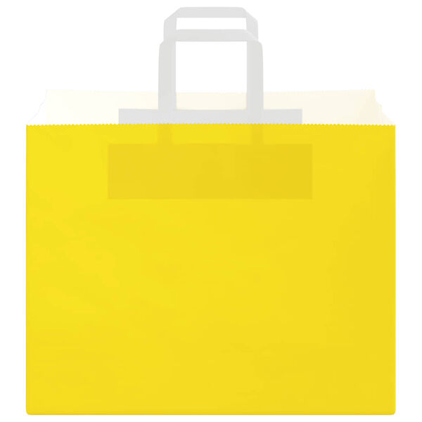 vidaXL Paper Bags 250 pcs with Handles Yellow 32x22x24 cm