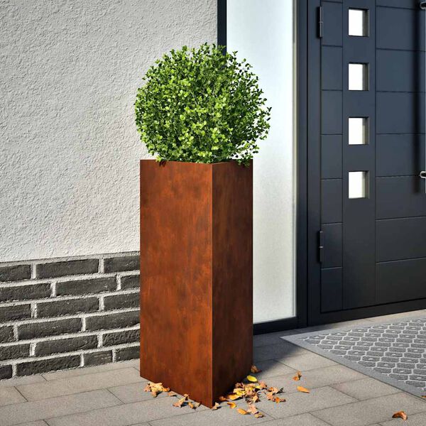 vidaXL Garden Planters 2 pcs Triangular 40x40x75 cm Weathering Steel