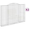 vidaXL Arched Gabion Baskets 2 pcs 300x30x200/220 cm Galvanised Iron